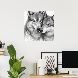 Póster Wolf Couple