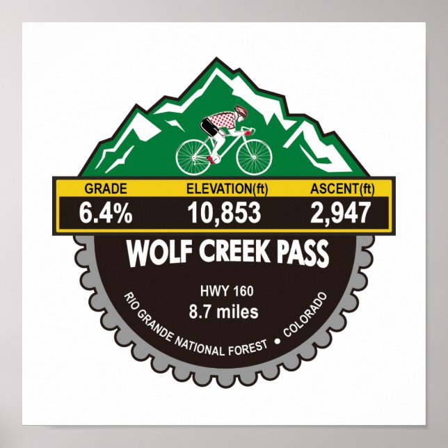 PÓSTER WOLF CREEK PASS- RIO GRANDE NF, CO -"MOUNTAIN" (Frente)