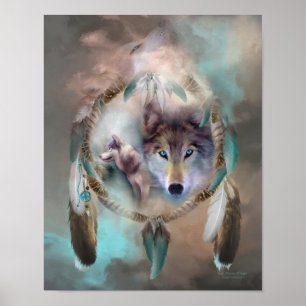 Póster Wolf - Dreams Of Peace Art Poster/Print