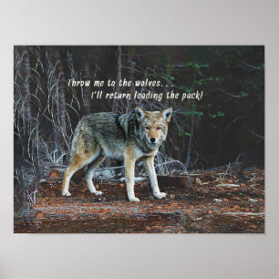 Póster Wolf en el paquete líder de los bosques sobre los