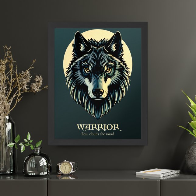 Póster Wolf face fenrir guerrero tribal sin miedo Poster (Subido por el creador)