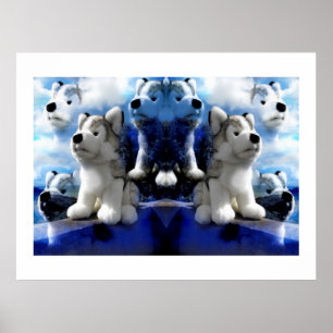 Póster Wolf ghosts fun art