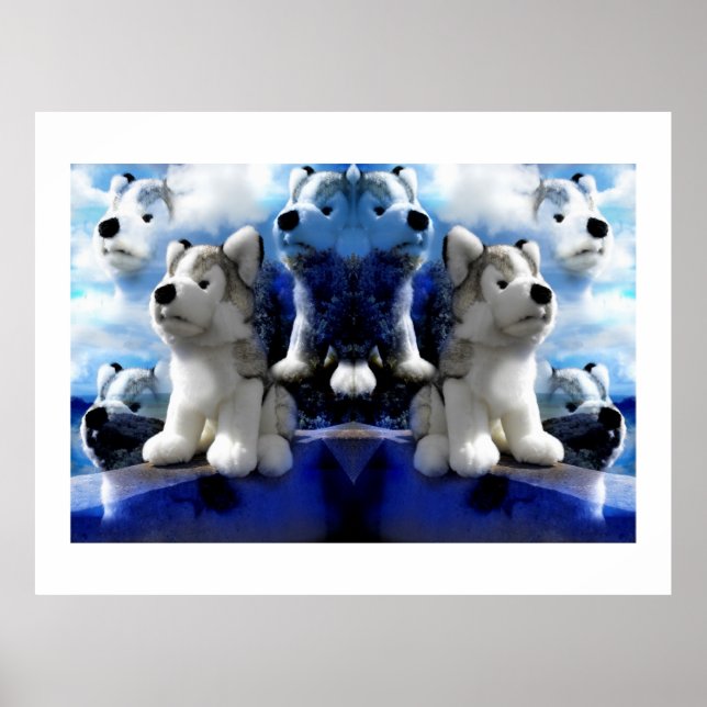 Póster Wolf ghosts fun art (Frente)