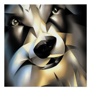 Póster Wolf In Geometric Art Style
