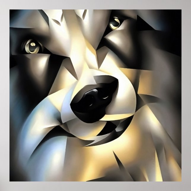 Póster Wolf In Geometric Art Style (Frente)