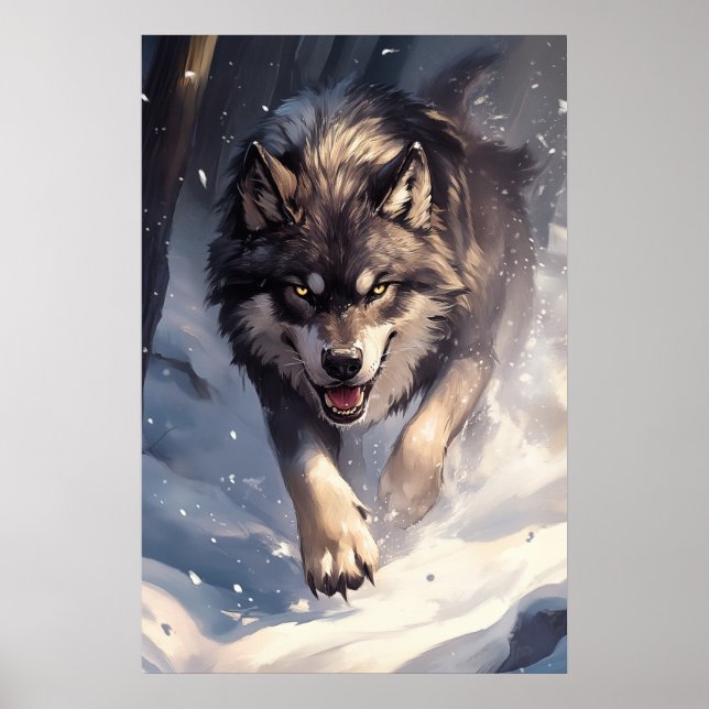 Póster Wolf in winter (Frente)