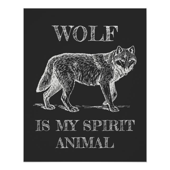 Póster Wolf is My Spirit Animal Funny Cita (Anverso)