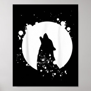 Póster Wolf Men Silhouette Animal Motif Environmental