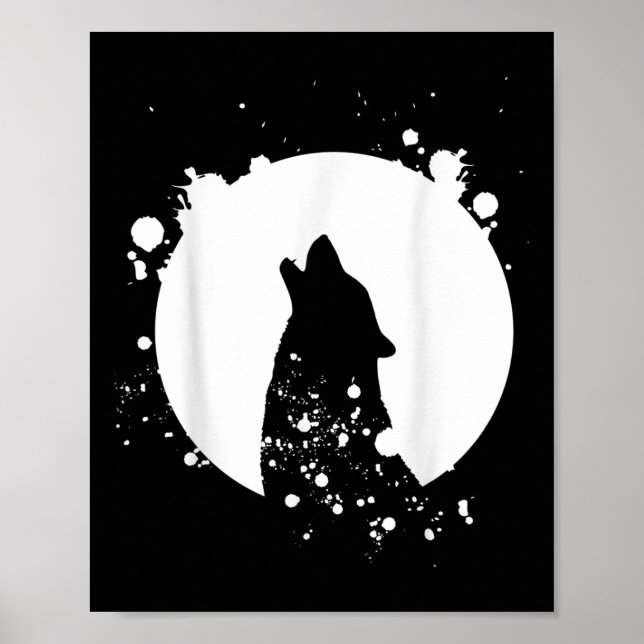 Póster Wolf Men Silhouette Animal Motif Environmental (Frente)