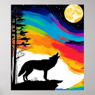 Póster Wolf Moon Howl Art