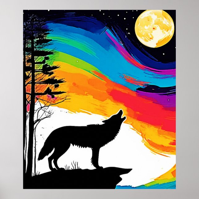 Póster Wolf Moon Howl Art (Frente)