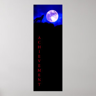Póster Wolf & Moon Panoramic Achievement Poster Print