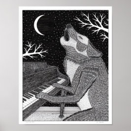 Póster Wolf on Keys