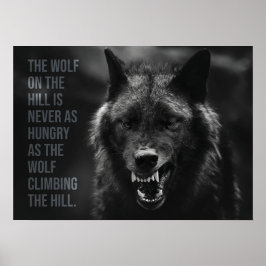 Póster Wolf On The Hill - Hustle, Success, Emprendedor
