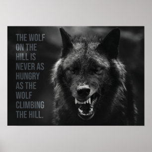 Póster Wolf On The Hill - Hustle, Success, Emprendedor