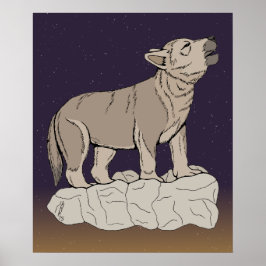 Póster Wolf Pup Howling