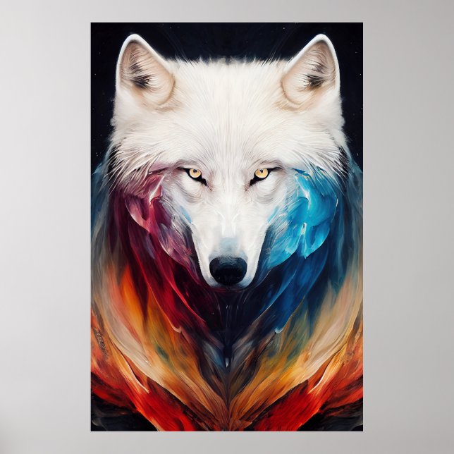 Póster Wolf White wolf Animal Discovery Adventure Nature (Frente)