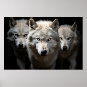 Póster Wolf Wild Animal Portrait Fierce Power
