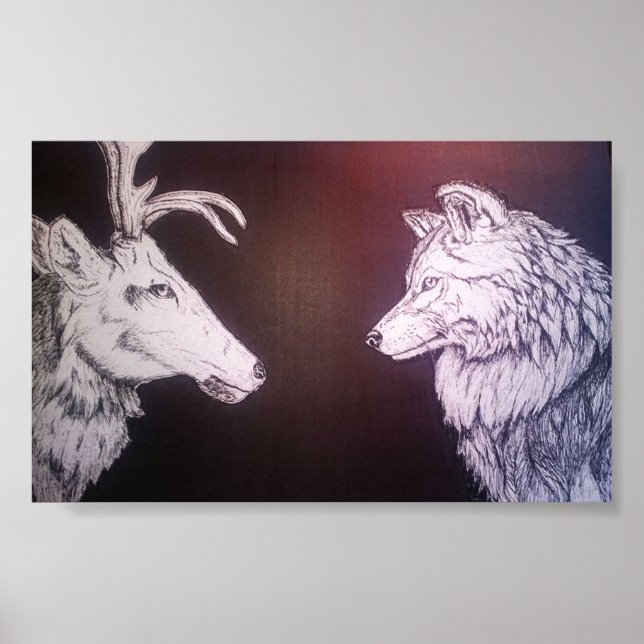 Póster Wolf y Elk (Frente)