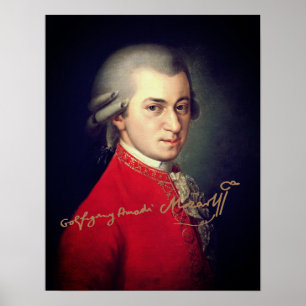 Póster Wolfgang Amadeus Mozart 1819 con firma