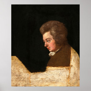 Póster Wolfgang Amadeus Mozart, retrato inacabado, 1789