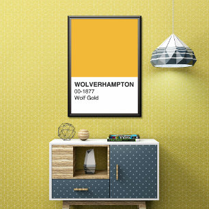 Póster Wolverhampton Wolf Gold - Ancho completo