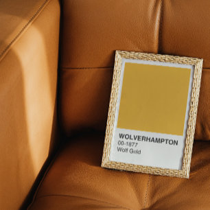 Póster Wolverhampton Wolf Gold - Borde blanco