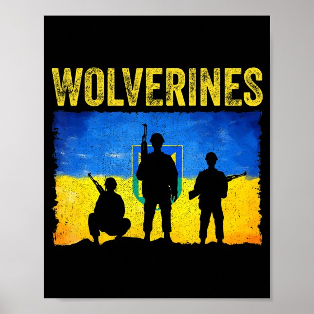 Póster Wolverines apoyan a Ucrania (Frente)