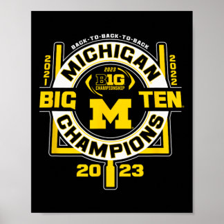 Póster Wolverines Big Ten Champs Fútbol 2023 2021-2023