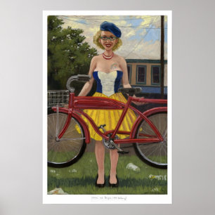 Póster Woman and Bicycle (After De Kooning)