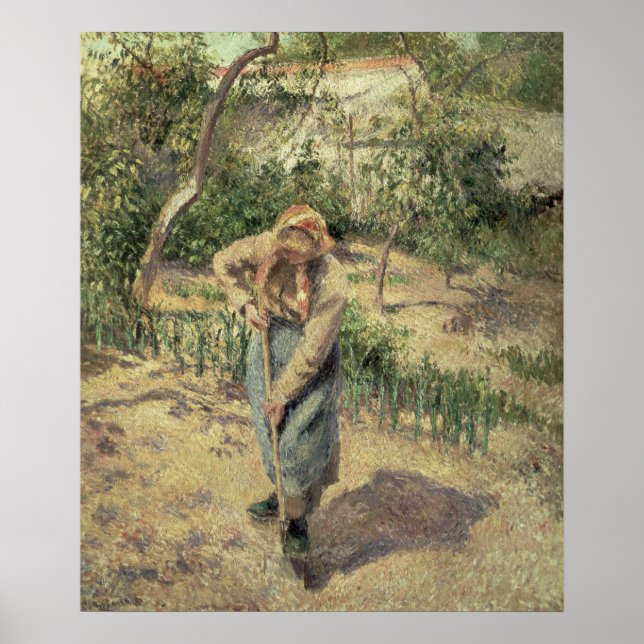 Póster Woman Digging in an Orchard, 1882 (Frente)