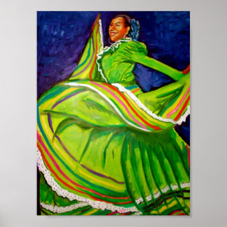 Póster Woman in Green Dress