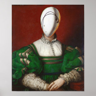 Póster WOMAN IN GREEN DRESS Fashion Theatrical Costume