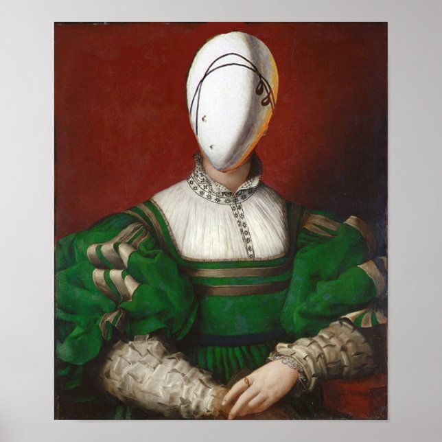 Póster WOMAN IN GREEN DRESS Fashion Theatrical Costume (Frente)