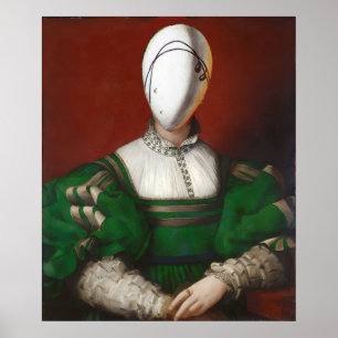 Póster WOMAN IN GREEN DRESS Fashion Theatrical Costume