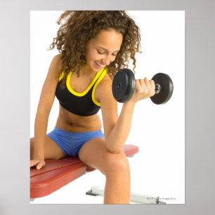 Póster Woman lifting weights