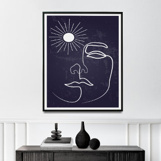 Póster Woman Line Modern Mid Century Art