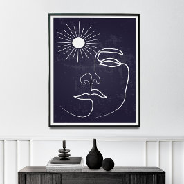 Póster Woman Line Modern Mid Century Art