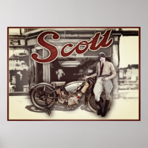 Póster woman on motorcycle