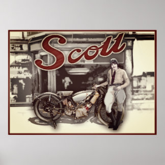 Póster woman on motorcycle