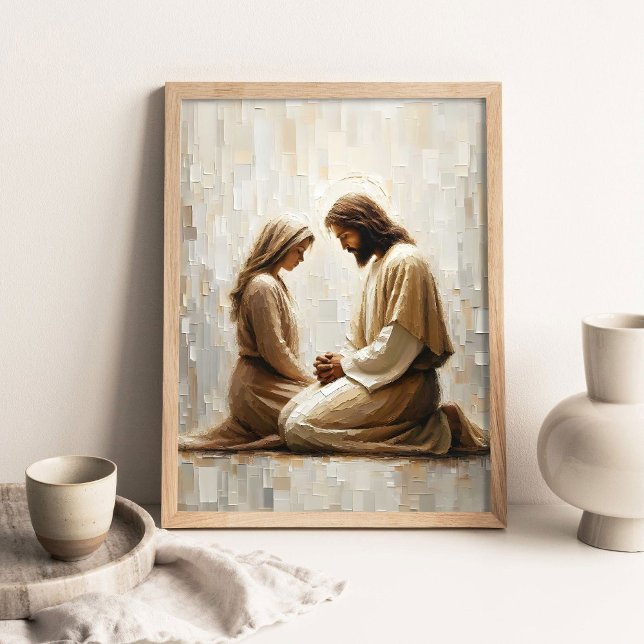 Póster Woman Praying with Jesus, Christian Art, Jesus and (Subido por el creador)