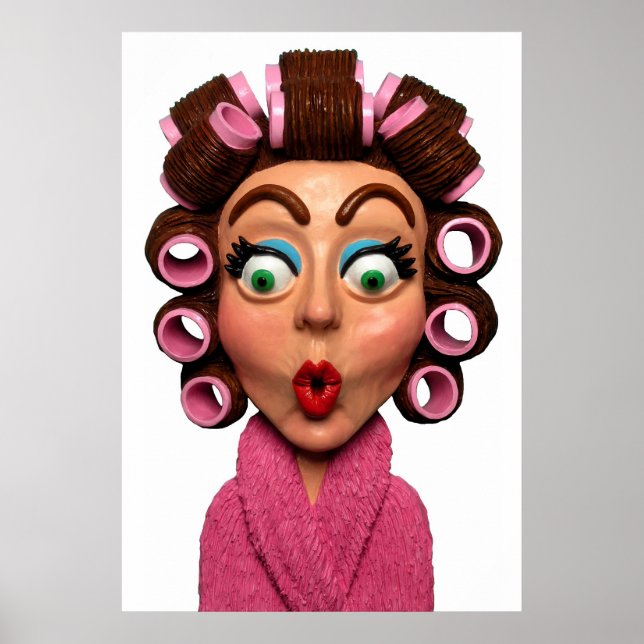 Póster Woman Wearing Curlers (Frente)
