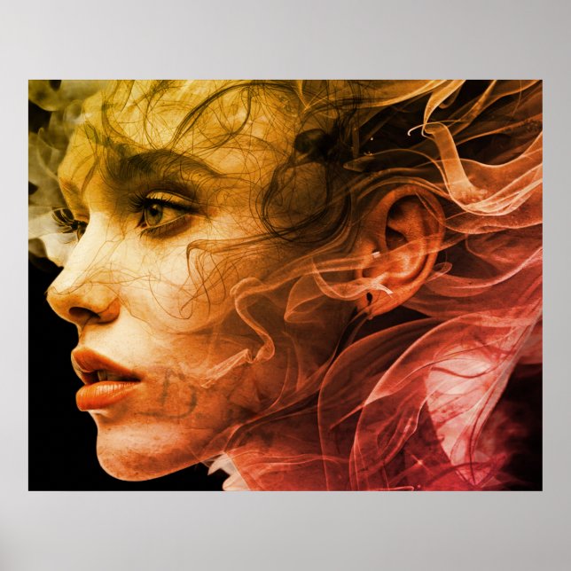 Póster Woman with a 1974 Vibe on a Square Wall (Frente)