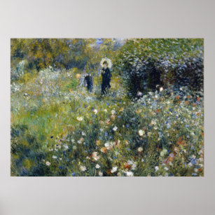 Póster Woman with a Parasol in a Garden by Auguste Renoir