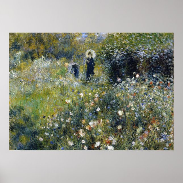 Póster Woman with a Parasol in a Garden by Auguste Renoir (Frente)
