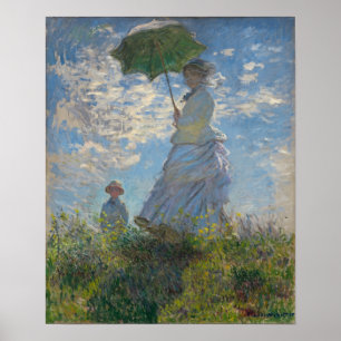 Póster Woman with a Parasol - Madame Monet and Her Son