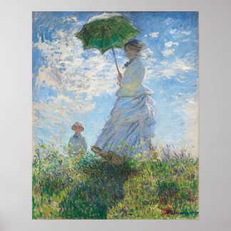 Póster Woman with a Parasol Madame Monet and Her Son