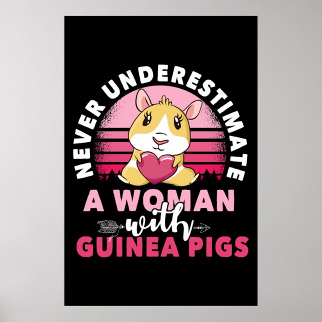Póster Woman with Guinea Pig Cavy Roddent (Frente)