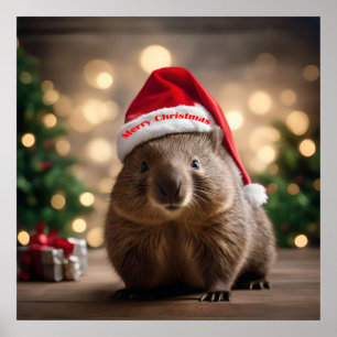 Póster "Wombat Wonderland: Una noche de Navidades acogedo