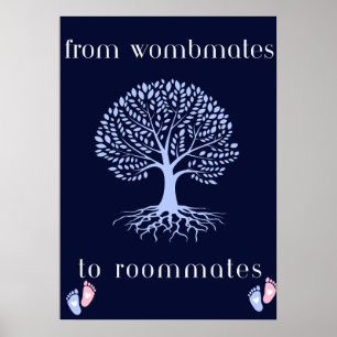 Póster Wombmates a Poster de guardería de compañeros de c